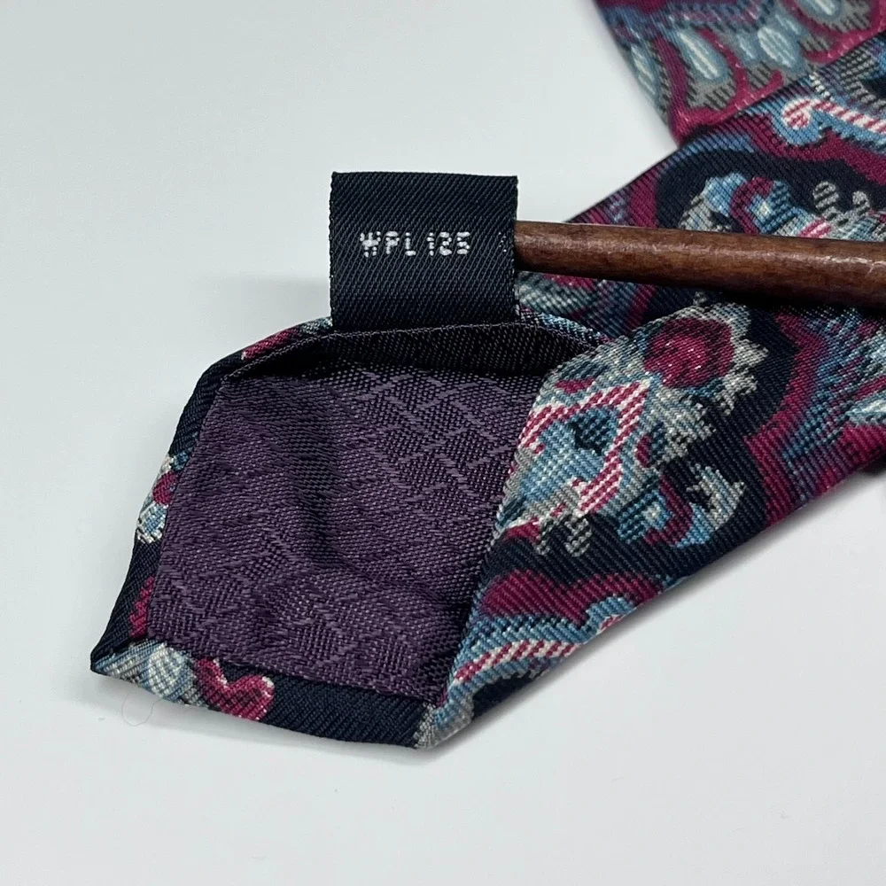 Christian‎ Dior Monsieur Silk Men's Necktie Black Paisley Made In USA